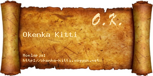 Okenka Kitti névjegykártya